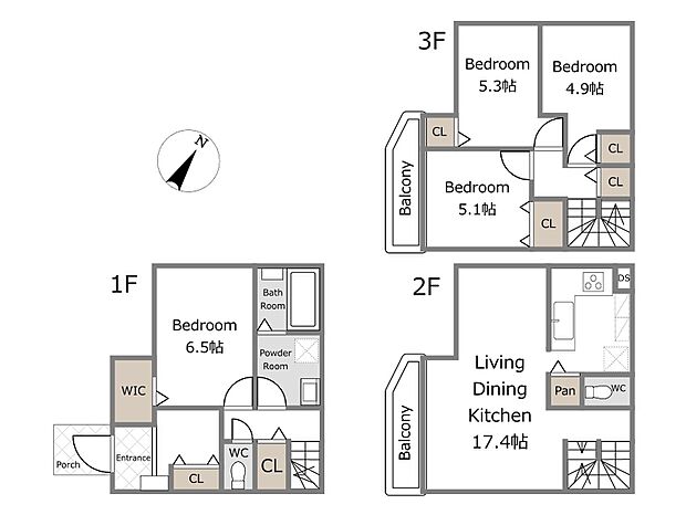 【A号棟参考プラン】建物込6980万円、土地面積80.16m2、建物面積98.55m2(期間限定!建物フリープランに付き、お客様のご要望をお聞かせください!)