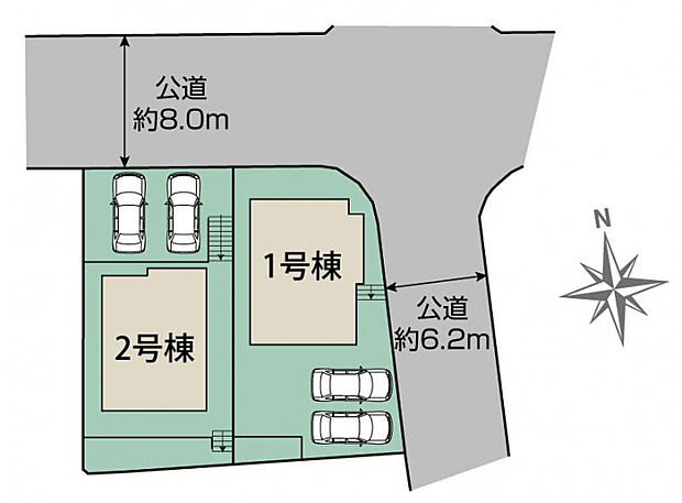 大野城市つつじヶ丘3丁目2棟 区画図