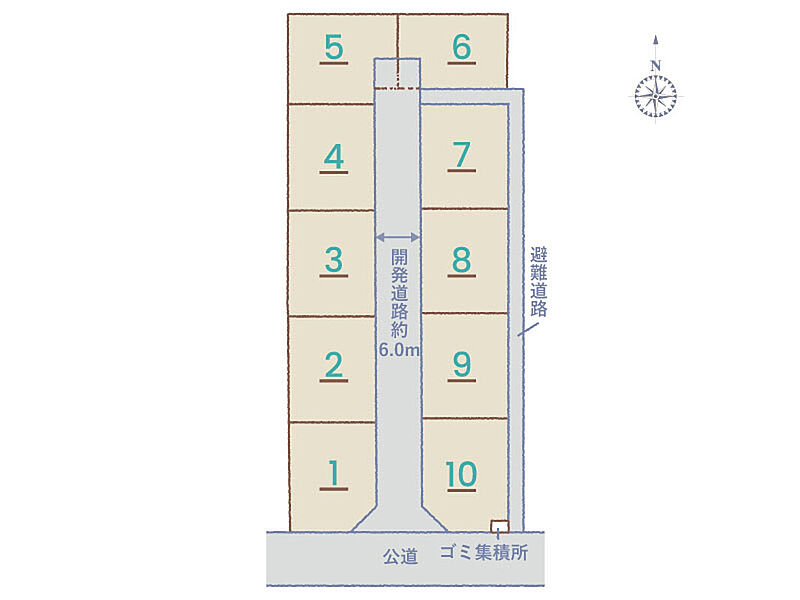 行田市大字持田　全10区画の分譲地です。