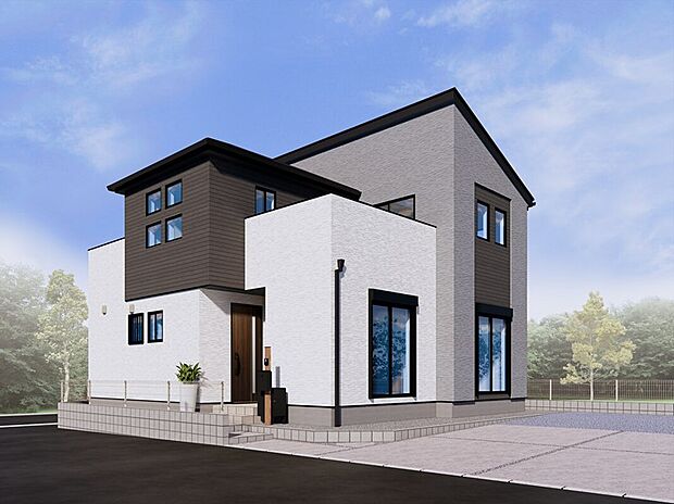 【2号棟　外観完成イメージ】