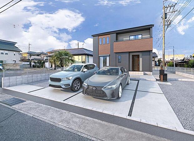 【外観イメージ】
スタイリッシュな外観に木目のやさしさをプラスした、落ち着いた雰囲気の外観デザインとなっております。