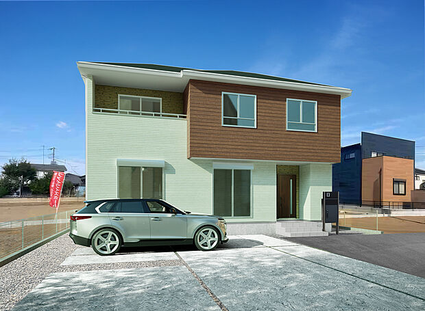 【4号棟　外観イメージ】2026年3月完成予定です！※実際の現地写真に外観を合成