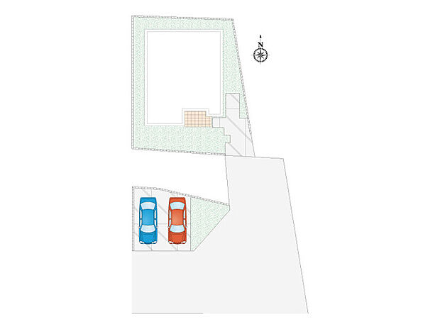【4LDK】前面道路は閑静なので、落ち着いて駐車できます。 ※敷地の中間に側溝が横断しております
