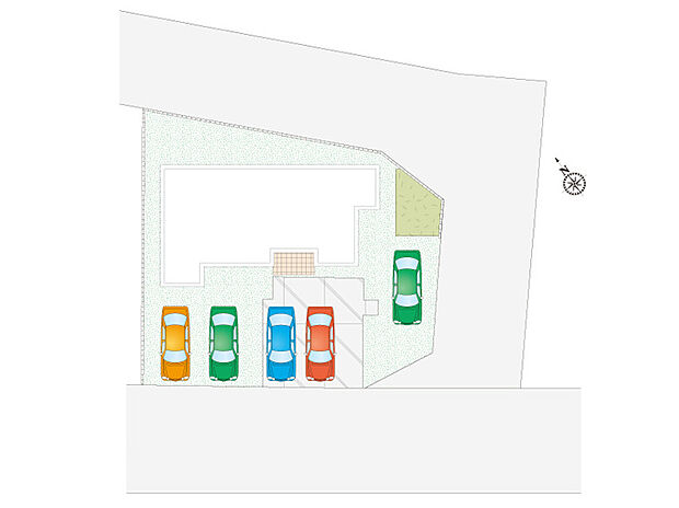【3LDK】駐車スペースは余裕の5台！突然の来客にも安心です！休日には広いお庭でバーベキューや家庭菜園なども楽しめますよ！
