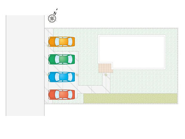 【3LDK】並列4台ゆったり駐車可能です。