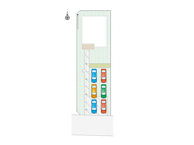 【4LDK】駐車6台可能。前面道路も広く、車の出入れもラクラク。大家族や来客の多いご家庭にも嬉しい駐車スペースを確保。お車の多いご家庭にもぴったりの住まいです。