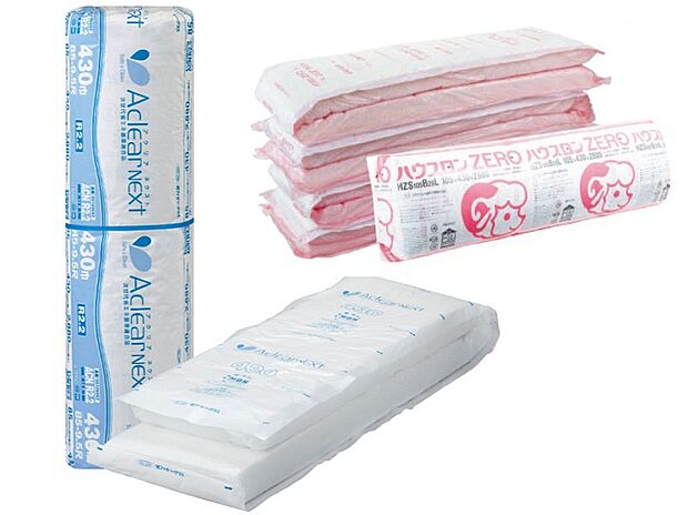 【【断熱材　高性能グラスウール】】断熱性能を高めることで、省エネで冷暖房効率の良い快適な暮らしを実現。
シックハウス症候群の原因の一つともいわれているホルムアルデヒドを含まない材料を使用しています。