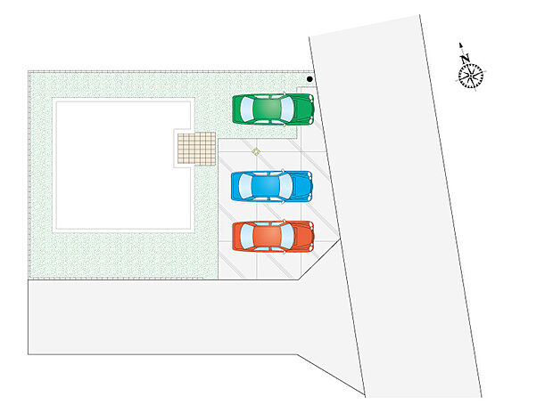 【3LDK】並列駐車3台可能です！
時間を有効活用できる宅配ボックス付き！