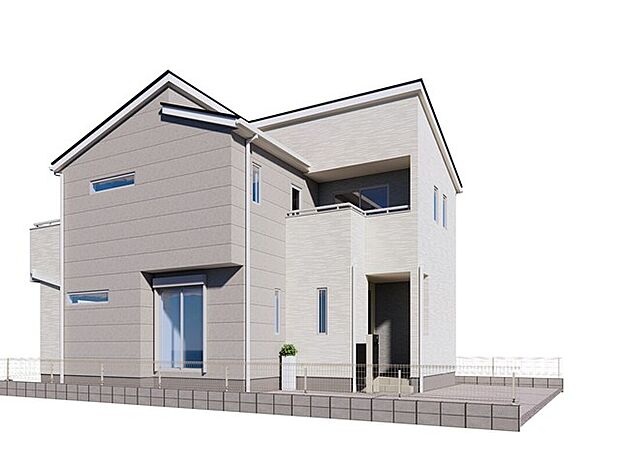 【さいたま市緑区中尾1号棟】アシンメトリーが特徴的な外観です