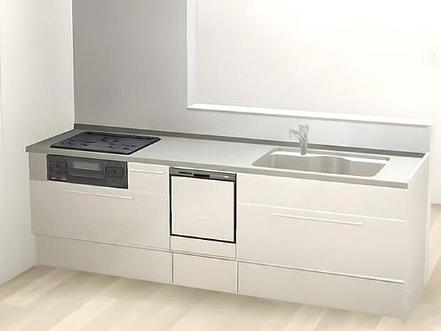 【【システムキッチン：Bb(トクラス)】】美しく、強く、長く使えるトクラスオリジナルの人造大理石カウンターを採用。汚れが染み込みにくく、熱にも強いという高い性能を備えています。
スムーズに調理できる収納、ハンガーアイテムつき。