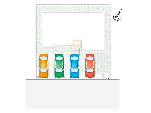 【3LDK】並列４台駐車可能。不在時の荷物の受け取りに便利な、宅配ボックス搭載門柱付き！
