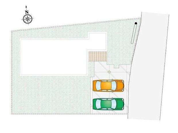 【4LDK】駐車スペース4台可能。不在時の荷物の受け取りに便利な、宅配ボックス搭載門柱付き。