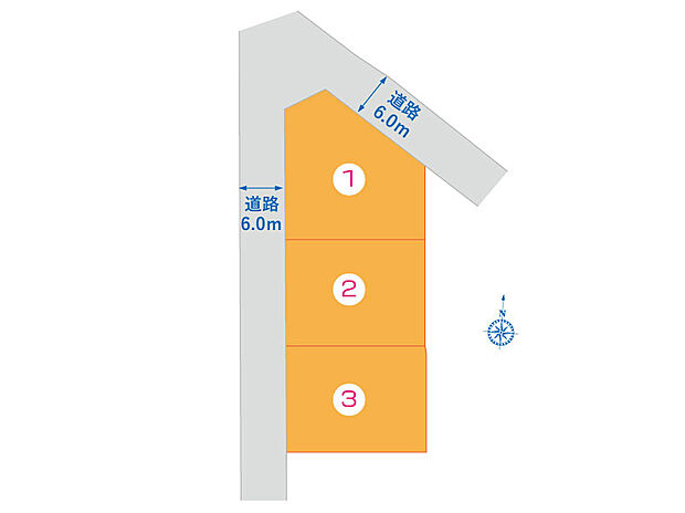 【【全体区画図】】全区画78坪以上のゆとりある分譲地です！
都市ガス・本下水エリア♪