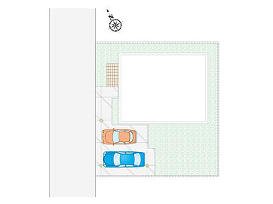 駐車３台可能(車種による)！人気の「宅配BOX」付きの門柱がありますので、非対面かつ不在時の郵便物受け取りもラクラクです！ 