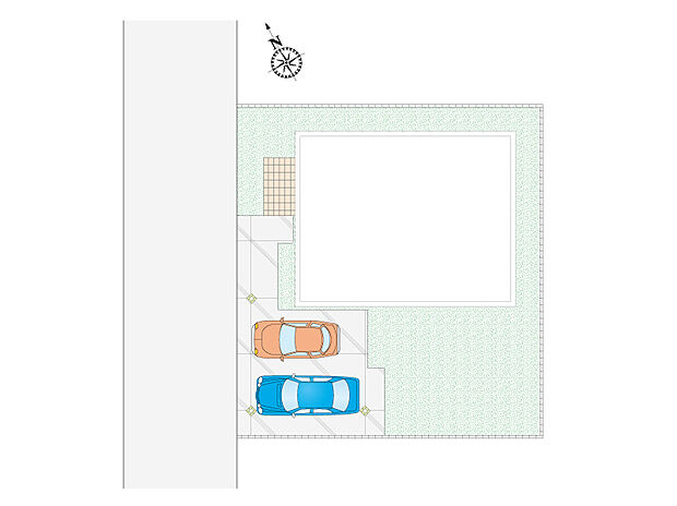 【4LDK】駐車３台可能(車種による)！人気の「宅配BOX」付きの門柱がありますので、非対面かつ不在時の郵便物受け取りもラクラクです！