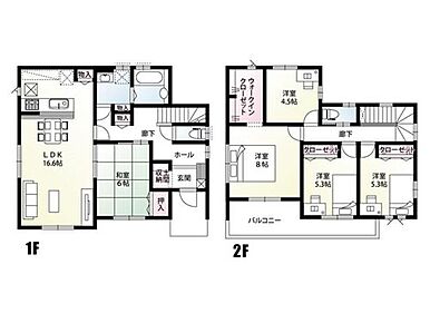 お部屋数が多めの物件をご希望のお客様へ、5LDK間取りプランのご紹介です♪タッチレス水栓や食洗機も標準装備！収納多めで暮らしやすさを考えました！ 