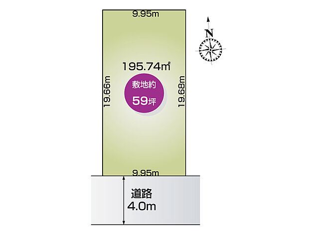 【【区画図】】敷地面積59坪!南道路!限定1棟です♪
