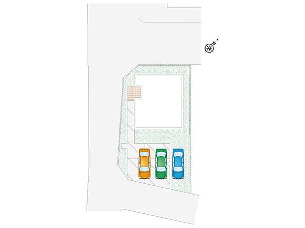 【4LDK】車3台駐車可能。不在時の荷物の受け取りに便利な、宅配ボックス搭載門柱付き。