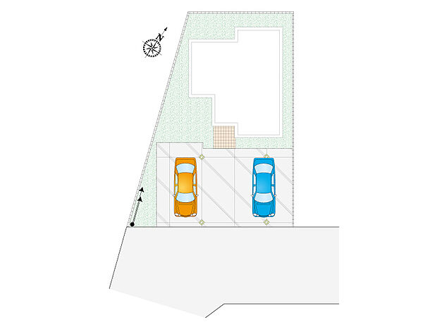 【3LDK+畳コーナー】南向き×前面道路6mの開放感ある立地。陽当たりを確保しやすく、ゆとりのある前面道路で駐車やお車の出し入れもスムーズです。