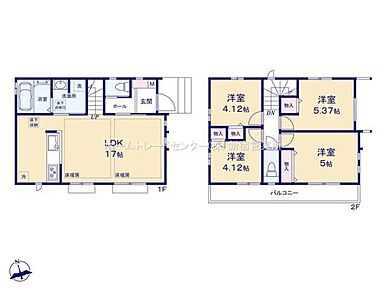 リビングイン階段設置の優しい雰囲気の漂うLDKは明るさと温かみのある家族団らんのスペース。 
