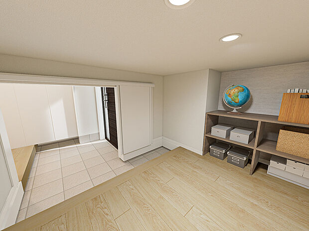 【大収納空間「蔵」3.5畳】大収納の「蔵」キャンプ用品やキャリーバッグ、食品庫としてお使いいただけます。※家具やインテリア小物等は、販売価格に含まれておりません。完成イメージであり、実際に完成する仕様とは異なる場合があります。