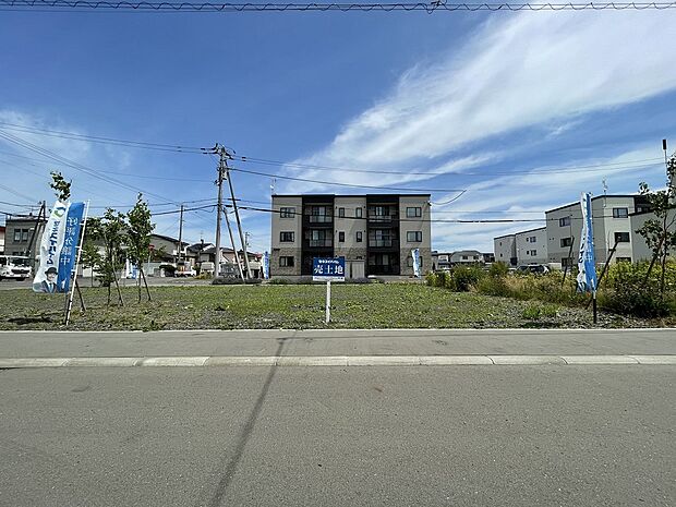 【区画2】南西側から撮影:50坪越えの平坦な土地(2025年6月撮影)