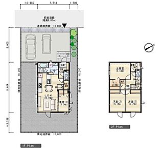 ※プラン図は図面を基に描いておりますので、実際と多少異なる場合があります。家具・小物・外構は価格に含まれます。洗濯機・冷蔵庫・車は価格に含まれません。

■延べ床面積補足
延床面積：140.01m2(42.35坪)
建物面積：107.15m2(32.41坪)
カーポート面積：32.86m2(9.94坪) 