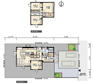 ※プラン図は図面を基に描いておりますので、実際と多少異なる場合があります。家具・小物・外構は価格に含まれます。洗濯機・冷蔵庫・車は価格に含まれません。延べ床面積：121.22m2（36.66坪）ポーチ部分：3.11m2含む 