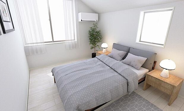 ☆Room　完成イメージ☆
窓からの光を調節できる環境と、落ち着いた内装で、質の高い休息をサポートします。十分な広さを確保しており、ゆったりと過ごせる空間です。