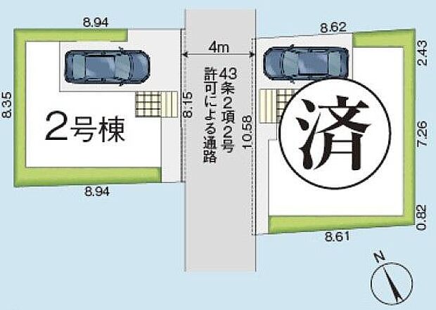 ☆全体区画図☆
ビルトイン車庫ございます。