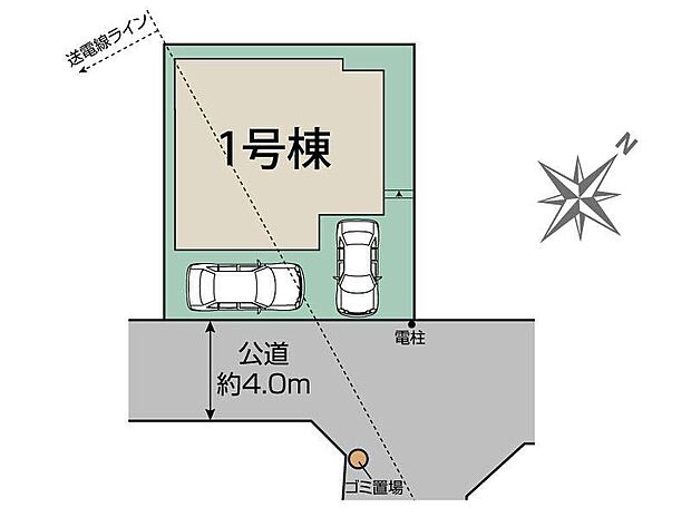 ☆全体区画図☆
カースペース２台可能です。
南東公道に面し、陽当り良好です♪