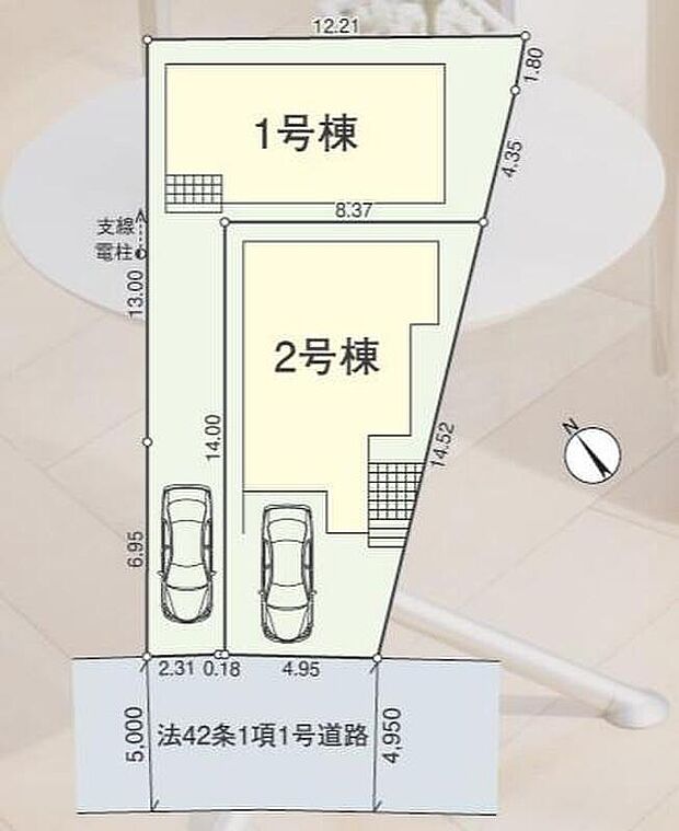 ☆全体区画図☆
カースペース＋駐輪スペースございます。
南西向きのため、陽当り良好です♪