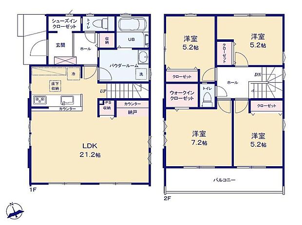 (１号棟)、価格5999万円、4LDK、土地面積99.41m2、建物面積113.44m2