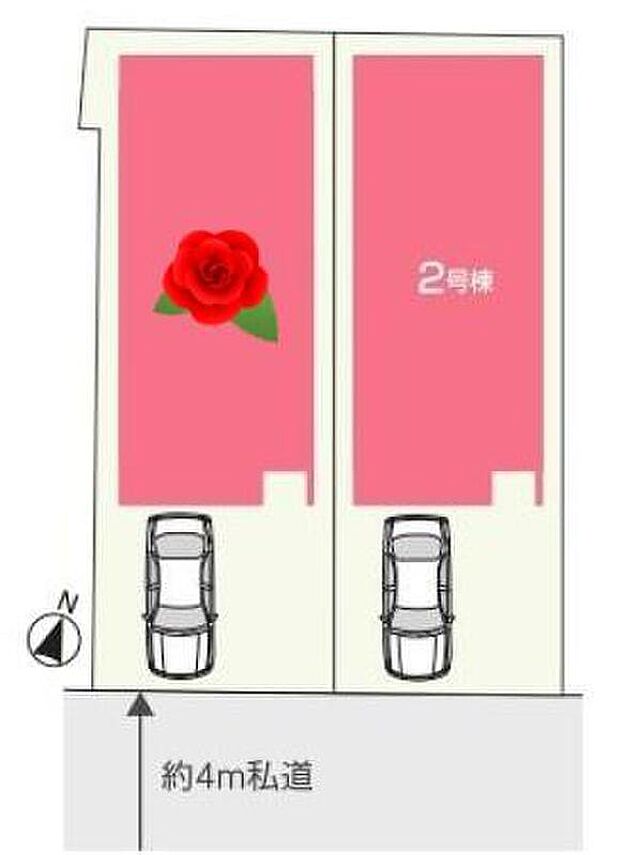 ☆全体区画図☆
カースペースございます。
南東道路に面し陽当り良好です♪