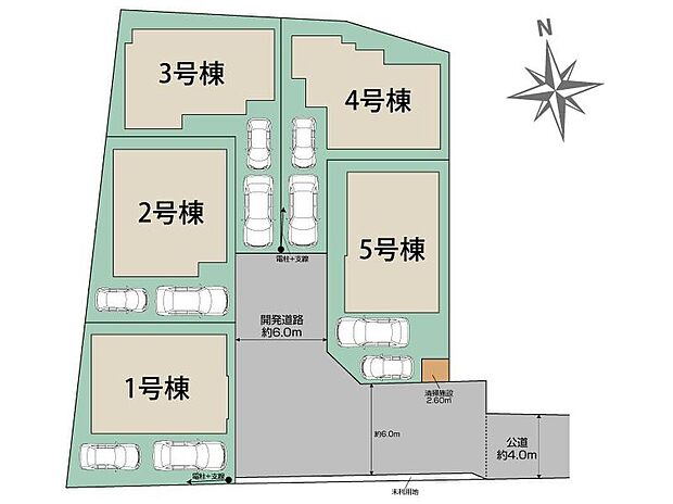 ☆全体区画図☆
カースペース2台可能です。
駅前の喧騒を離れ、街並みが開放的な雰囲気へと変わる場所。