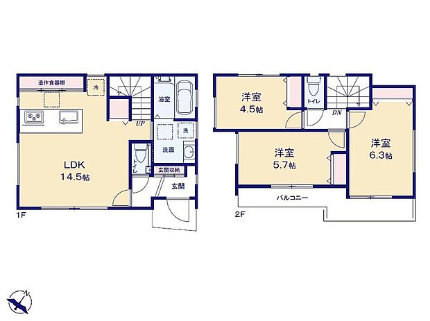 価格4780万円、3LDK、土地面積77.92m2、建物面積74.52m2
