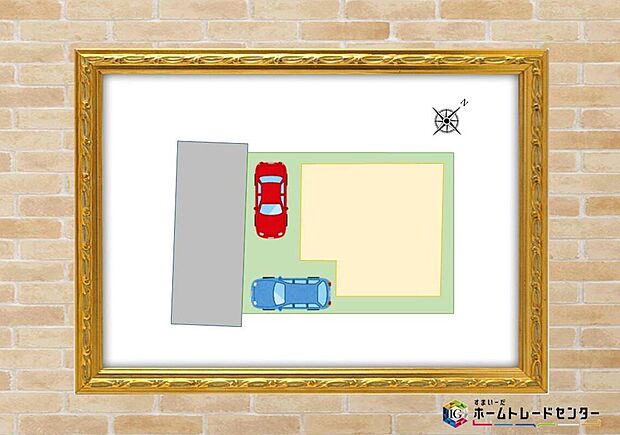 ☆前面道路の様子☆２台駐車できるゆとりあるカースペース。現地をご覧いただきながら、住まいの夢をお聞かせください。