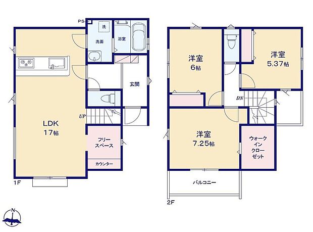 (１号棟)、価格4290万円、3LDK、土地面積115.73m2、建物面積92.11m2