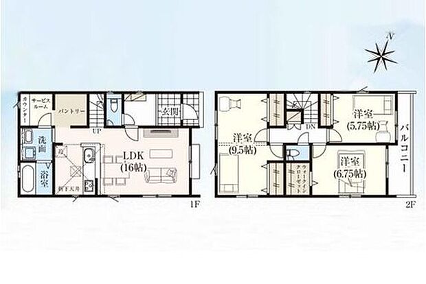 【3LDK】☆まとめ買いしてもこの収納量なら心配いらず、パントリー!
☆水回り集中設計+作業スペースで家事効率がUP♪
☆9.5帖の洋室は間仕切り対応可能!ライフステージに合わせてお使いいただけます♪
