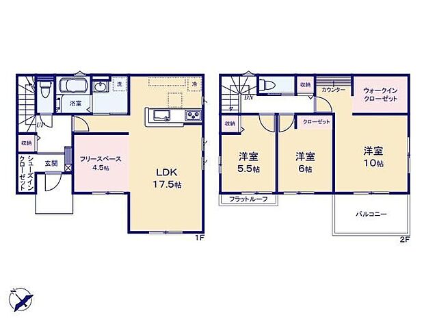 【3LDK】◇間仕切り可能なLDK!3LDK⇔4LDKにもなるフレキシブルプラン♪◇広々SICや玄関すぐの収納が備わる、外出時の快適性が高まる玄関です♪◇大型パントリーやスタディーカウンター付きの、ゆったり10帖主寝室♪