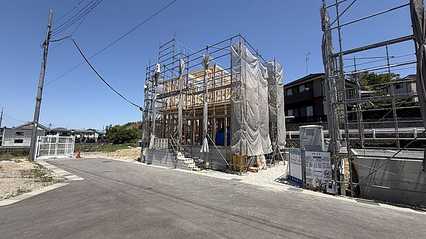 【現地外観】上棟いたしました！内部の間取り等の雰囲気を実際に現地でご確認いただけます！