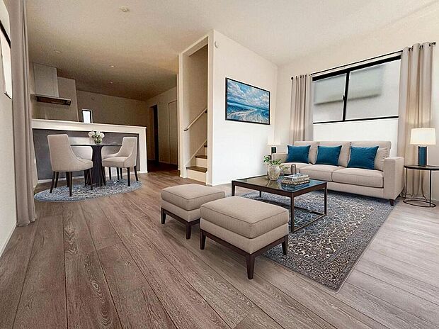 ☆LDK☆
会話はずむ対面キッチン!ダイニングスペースを広めに設けたので5脚や6脚のダイニングテーブルも置けそうです!※家具はCG合成しております。