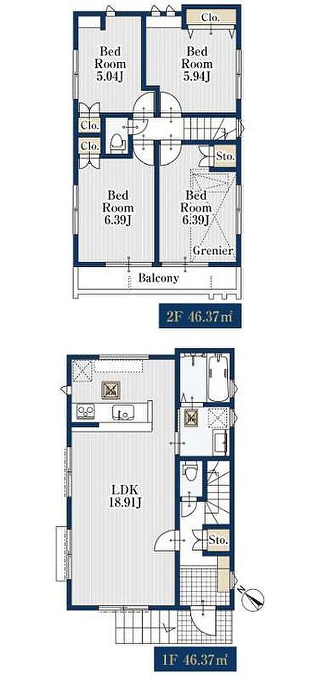 (1号棟)、価格4780万円、4LDK、土地面積93.31m2、建物面積92.74m2