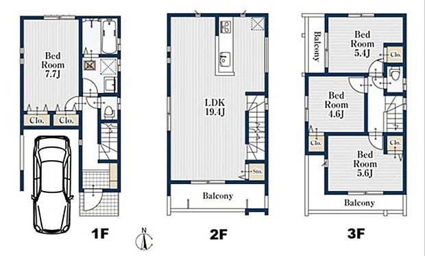 (1号棟)、価格6180万円、4LDK、土地面積65.55m2、建物面積114.27m2