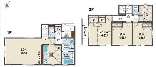 (1号棟)、価格4280万円、1LDK+2S、土地面積72.55m2、建物面積83.01m2
