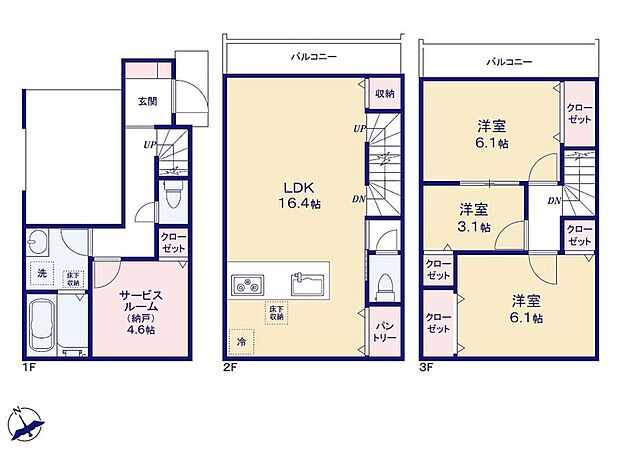 (1号棟)、価格4280万円、3LDK+S、土地面積70.02m2、建物面積121.3m2