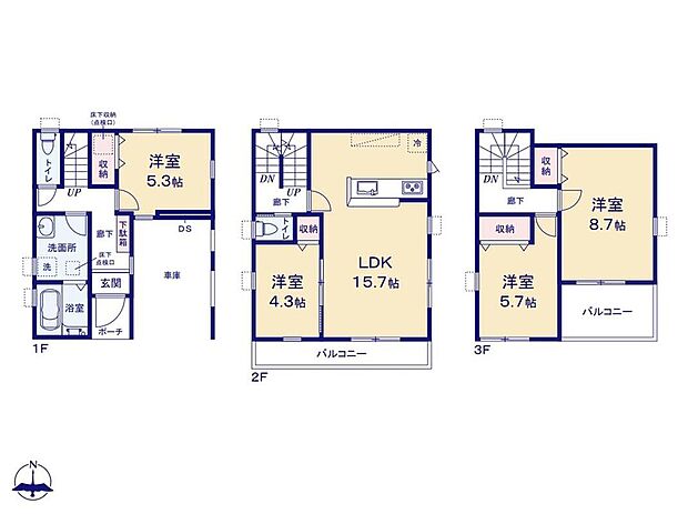 (1号棟)、価格4380万円、4LDK、土地面積67.24m2、建物面積111.56m2