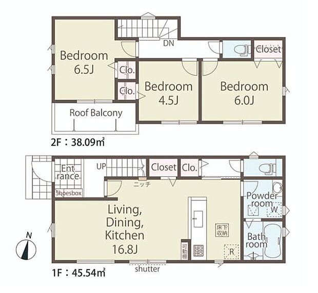 (1号棟)、価格3099万円、3LDK、土地面積105.07m2、建物面積83.63m2