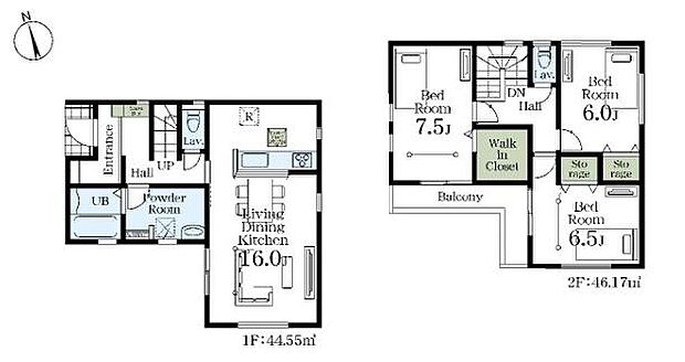 (1号棟)、価格3780万円、3LDK、土地面積85.02m2、建物面積90.72m2