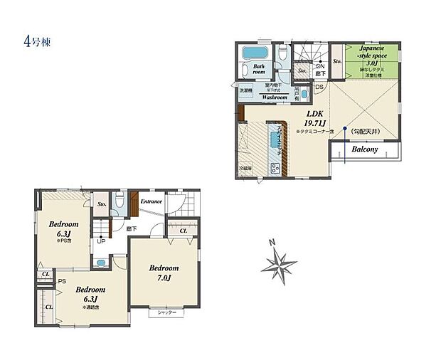 (4号棟)、価格4780万円、3LDK、土地面積110.05m2、建物面積93.57m2
